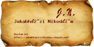 Jakabházi Nikodém névjegykártya